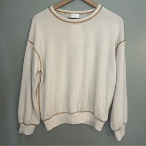 *NWT* Le Lis Start of Something New Knit Top in Oatmeal and Brown, XS